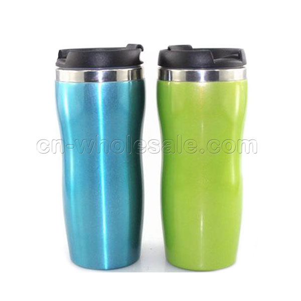 350ml Promotional Double Wall Stainless Steel Coffee Tumbler Mug with Leakproof Lids