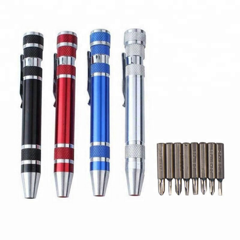 Pocket Pen Shaped Multi-function Promotional 8 in 1 screwdriver tool pen