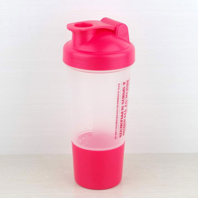 Custom BPA FREE 16 oz shaker bottle with compartment