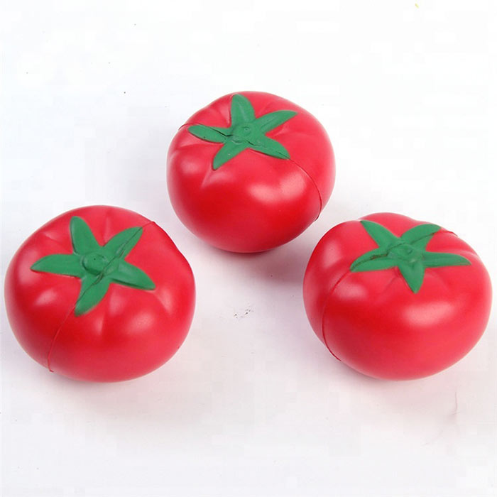 Custom Anti Stress Soft Toy Vegetable Squeeze Toy PU Tomato Stress Ball