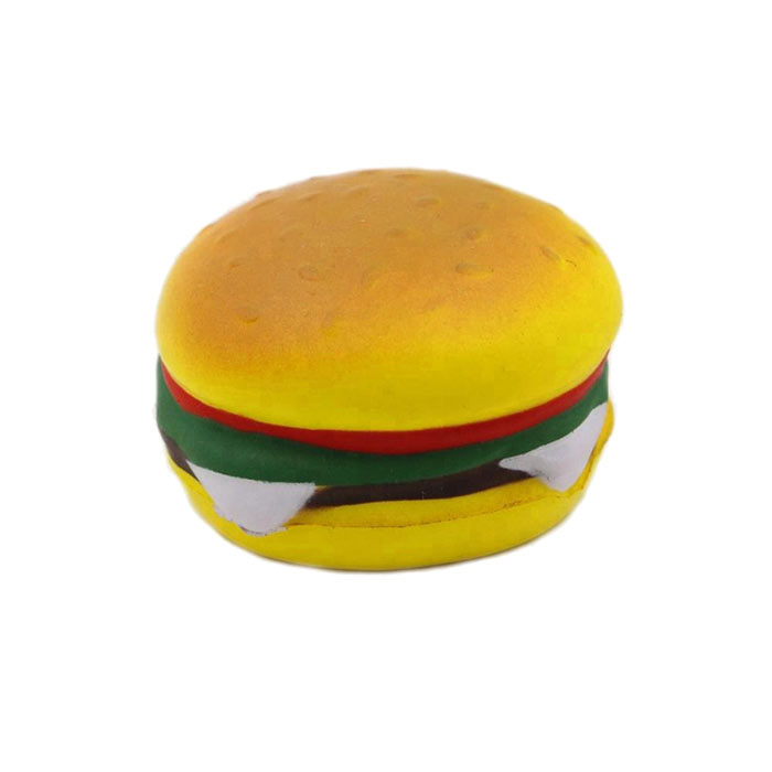 Wholesale custom novelty food shape hamburger funny stress ball foam toy