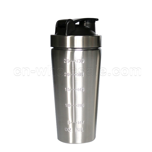 Bpa free custom logo sport stainless steel protein blender shaker bottle