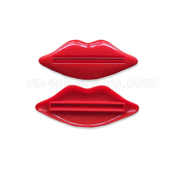 Promotional custom Clip Red Lips Cosmetics Cleanser Extruder Clamps Toothpaste Squeezer