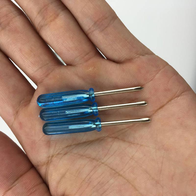 Mini screwdriver Slot 3mm cross screwdriver 3mm blue crystal screw driver length 45MM