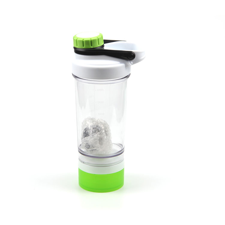 Wholesale 500ML protein shaker bottle with compartment