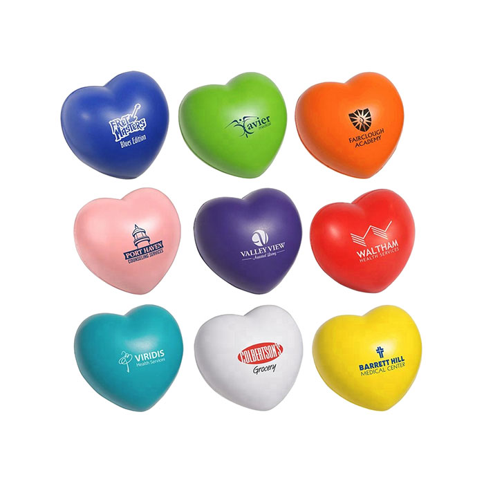 Custom Heart Shaped stress balls for kids | Customized Logo Printed heart stress ball
