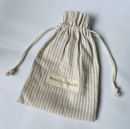 Custom Printed Eco Friendly Small Organic Linen Cotton Drawstring cosmetic gift Bag With dual-string